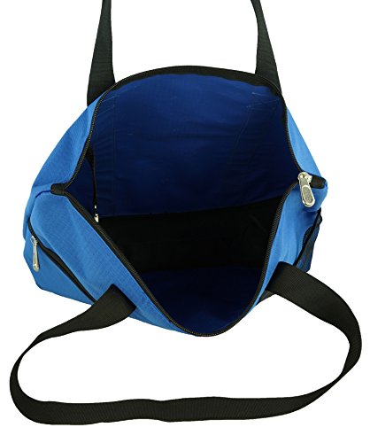 Ensign Peak Shoulder Tote with Multiple Pockets and Zipper Closure - color: Royal