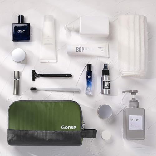 Gonex Travel Toiletry Bag for Men, Water Resistant Dopp Kit for Toiletries - color: Olive Green