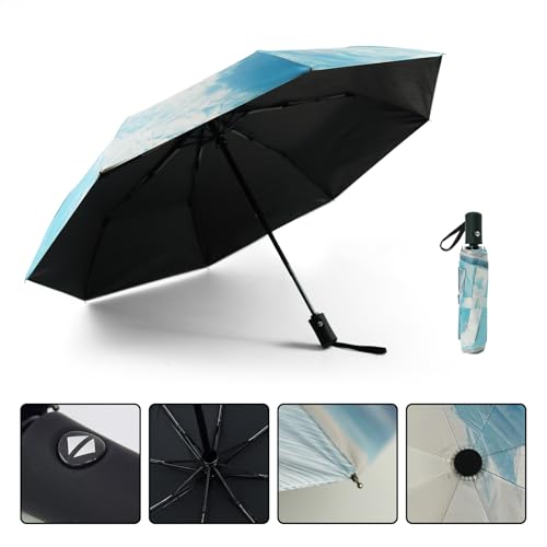 SY COMPACT Travel Umbrella - Windproof Automatic Compact Umbrellas for Rain - color: Coast