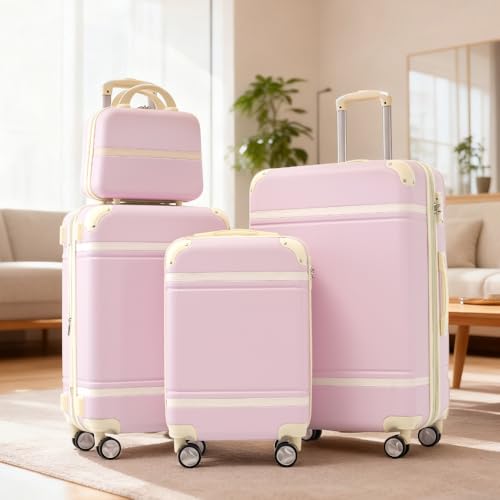 Carry on Luggage with Wheels 4 Piece Hardshell Suitcase Set Spinner,A6 - color: A6