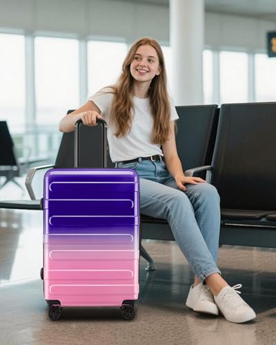 Luggage Sets 2 Piece, Hard Shell Expandable Carry on Suitcase with Spinner Wheels and TSA Lock, Lightweight Travel Luggage Set - color: Berry, size: 2 Piece Set (20/24inch)