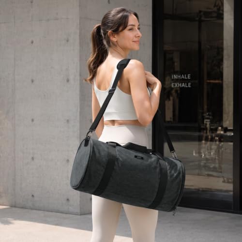 MIER Medium Gym Duffle Bag with Shoe Compartment & Wet Pocket, 35L, Gray - color: dark grey, size: 35L