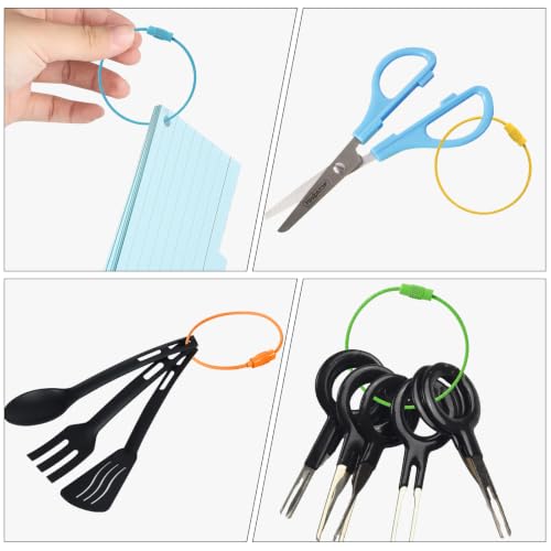 Stainless Steel Wire Keychains Aircraft Cable Cable (20 PCS 5Color) - color: 20 PCS 5Color