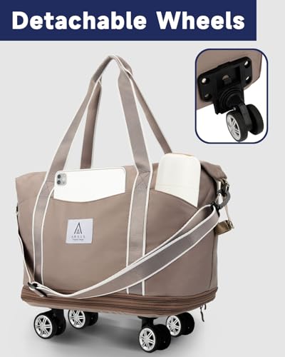 Arxus Detachable Replacement Wheels for Expandable Rolling Duffle Bag