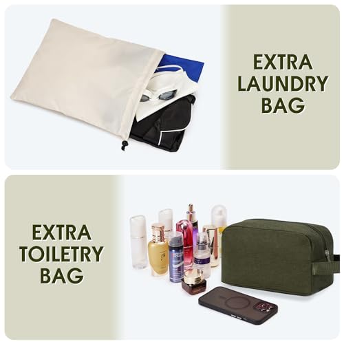 WANDF Personal Item Travel Bag, Carry On Weekender Bag for Women - color: Dark Green