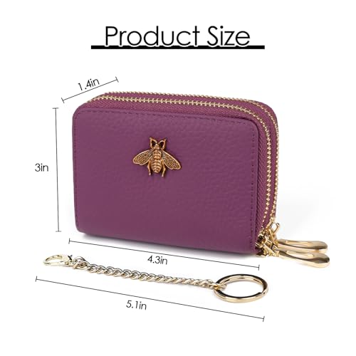 imeetu RFID Credit Card Holder, Small Card Wallet Women, Leather Card Case - color: Max - Purple, size: Max