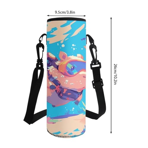 Cute Capybara Backpack for Boys Age 6-8 Elementary School Bookbags 4-in-1 Backpack with Lunch Box Pencil Case Water Bottle Sleeve for Kids Girls Back to School Essential - color: Capybara Dive