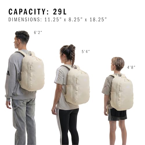 adidas Amplifier School Backpack 27L - color: Warm Vanilla Yellow/White/Regular