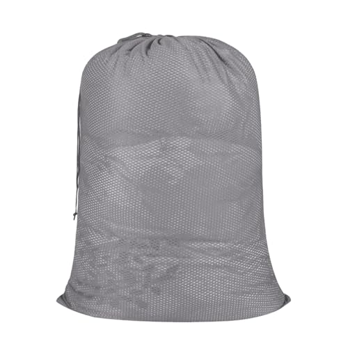 Mesh Laundry Bag, 24 x 36 in Heavy Duty Drawstring Wash Bag for Delicates, Reusable Machine Washable Sack for Home and Travel, Gray - color: Gray