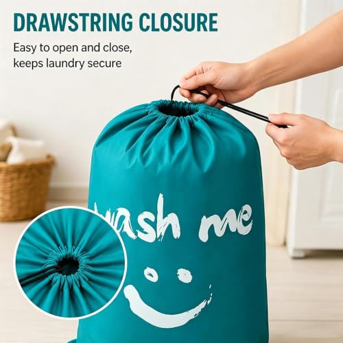 Travel Laundry Bag, Extra Large Dirty Clothes Organizer for Travel - color: Blue