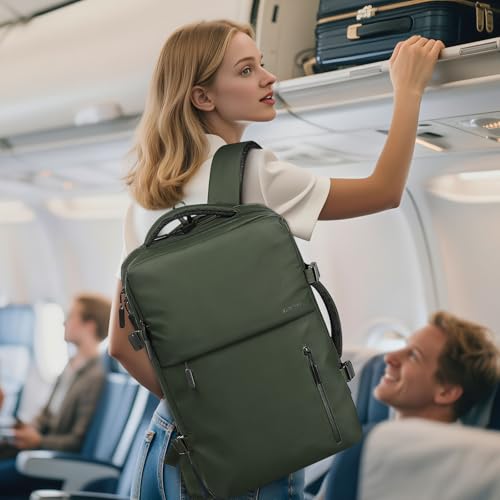 30L Lay Flat Travel Backpack for 16 Inch Laptop Carry On Green - color: Green