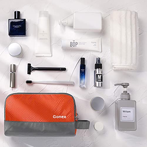 Gonex Travel Toiletry Bag for Men, Water Resistant Dopp Kit for Toiletries - color: Orange