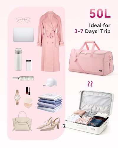 AGPTEK Convertible Travel Garment Bag, Carry-on Garment Duffel Bag, Pink - color: Pink