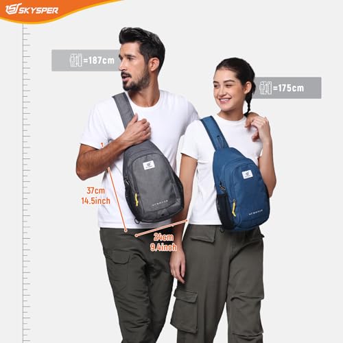 SKYSPER Sling Bag Anti Theft Crossbody Bag RFID Lightweight Travel Shoulder Chest Bag for Hiking Walking - color: Blue