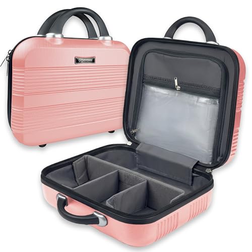 14 Inch Multi-Purpose Waterproof Hard Shell Makeup Case (Pink) - color: H007-Pink-14 Inch