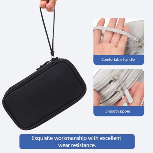 Electronic Organizer Travel USB Cable Accessories Bag/Case, Double Layers Waterproof for Power Bank,Charging Cords,Chargers,Mouse,Earphones Flash Driver Gray