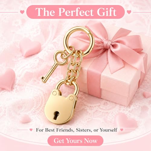 Bears Key Chain, Bear Padlock Bag Charms, Mini Bear Padlock Key Lock Gold Chain Pendant Handbags Fashion Accessories