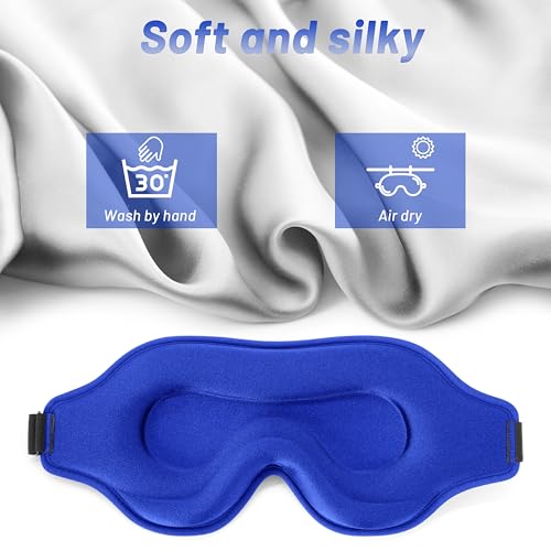 Sleep Mask for Men and Women, Lash Extensions 3D Eye Mask, Blue - color: Blue