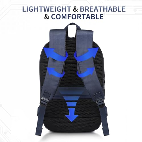 15.6 Inch Expandable Laptop Backpack Water Resistant Blue - color: Blue
