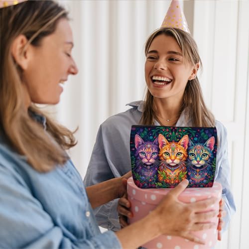 Wenboco Cute Cat Gifts for Women Makeup Bag, Cat Themed Cosmetic Bags - color: Multicolor 1579