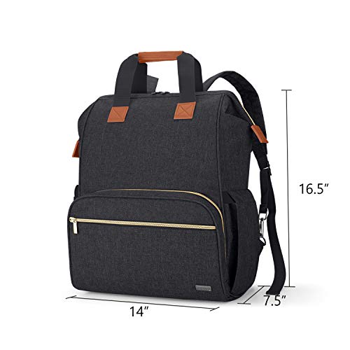 Teamoy Breast Pump Bag Compatible with Spectra S1,S2, Medela and Cooler Bag, Convertible Breast Pump Tote and Backpack with Laptop Sleeve for Working Moms, Black - color: Black