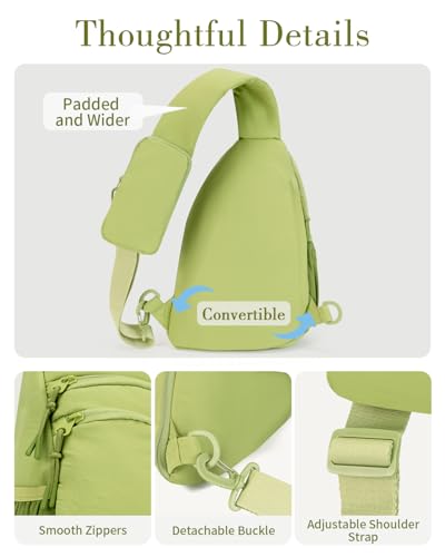 Sling Bag Crossbody Bags for Women with Anti-theft RFID Blocking Pocket - color: Large Green, size: Large
