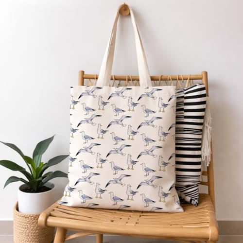 Summer Canvas Tote Bag, Botanical Wildlife Reusable Shoulder Bag, Carryall for Beach Shopping Travel Commute - color: Travel 05