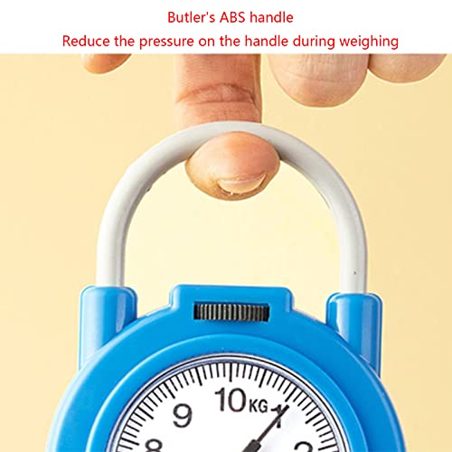 10kg Portable Mechanical Scale Hanging/Fish/Luggages/Kitchen Scale Hanging Hook Multi-Purpose for Household Travel Food - color: Yellow