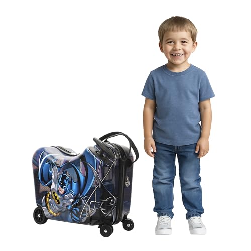 Bioworld Batman Caped Crusader Ride-On Luggage For Kids & Toddlers - color: Batman Caped Crusader Blue