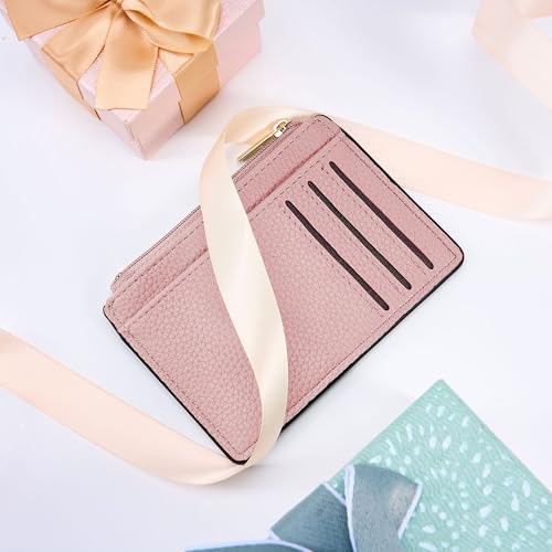 Tipmile Womens Credit Card Holder Wallet, Small Slim RFID Blocking Sleeve - color: Dusty Pink