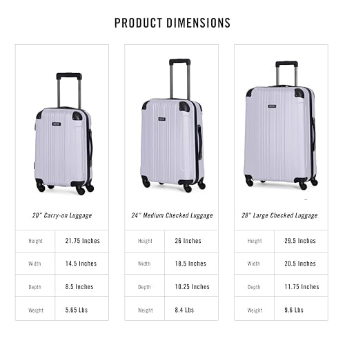 Kenneth Cole REACTION Out of Bounds Lightweight Hardshell 4-Wheel Spinner Luggage, Lavender, 28-Inch Carry On - color: Lavender, size: 28-Inch Checked