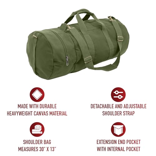Rothco Canvas Double-Ender Sports Bag - Durable & Spacious Travel Companion or Gym Accessory - color: Olive Drab
