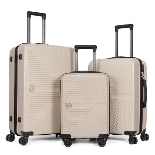 Luggage Set 3 Pieces -Suitcase Set - Luggage with Wheels - Check-in Luggage - PC + ABS Durable Suitcase Rotating Silent Wheels 3-Piece 20/24/28 (Yellow) - color: Yellow