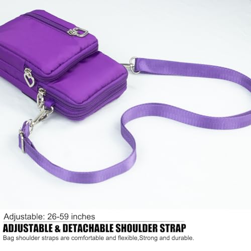 Small Crossbody Bags for Women, Universal Pouch Wallet Cell Phone Purse Lightweight Pockets Handbags Mini Shoulder Bag - color: 01 Purple