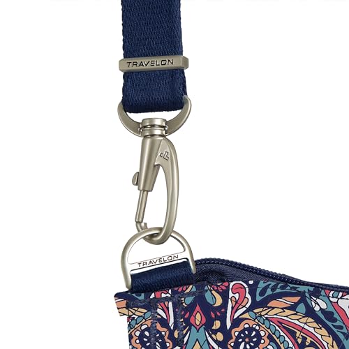 Travelon Anti-theft Classic Crossbody Bucket Bag - color: Summer Paisley