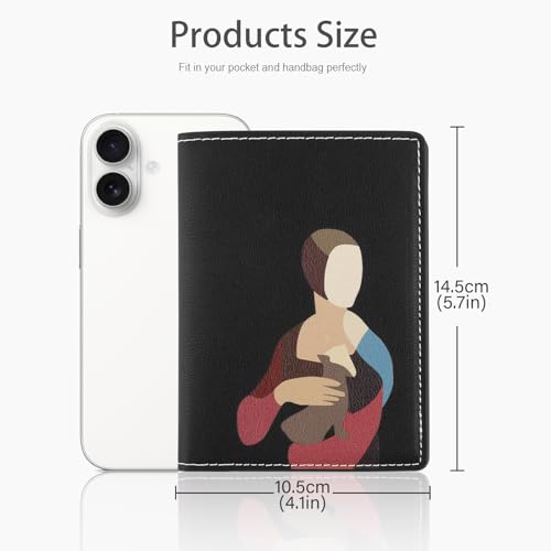 Lychii RFID-blocking Passport Holder Cover, Slim PU Leather Passport Wallet - color: Black/Red