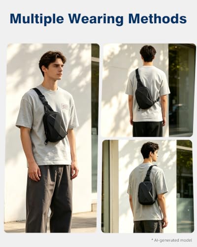 OSOCE Sling Bag for Men, Crossbody Bag EVA, Anti-Theft, Water-Resistant - size: Large