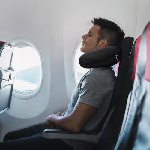 Travel Neck Pillow, Memory Foam Airplane Pillow, Black - color: Black