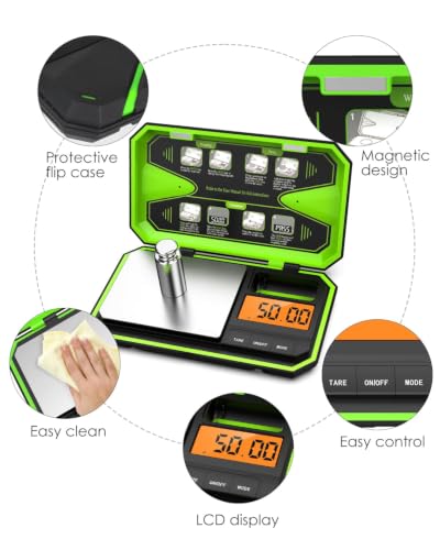 Digital Pocket Scale Jewelry Scale with LCD Display - size: 500g/0.01-Green
