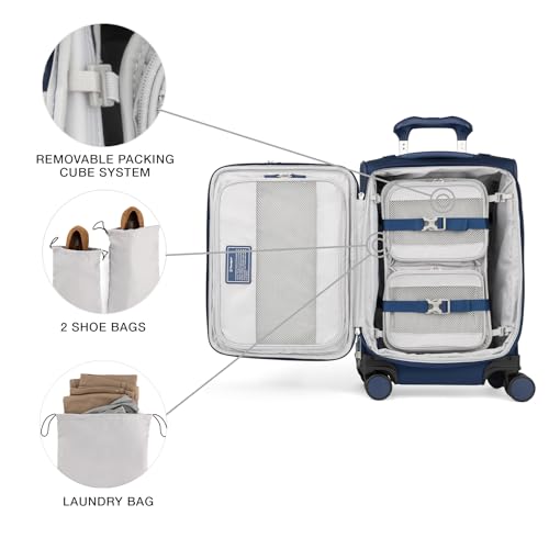 Travelpro VersaPack+ Softside Carry-On Luggage Suitcase, Navy Blue, 20-Inch - color: Estate Blue, size: Compact Carry On