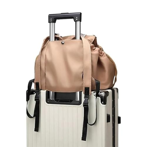 Diaper Tote Bag,Foldie Travel Bag,Convertible Everyday Gym Backpack,Large Capacity Multifunctional Weekender Bag - color: Khaki