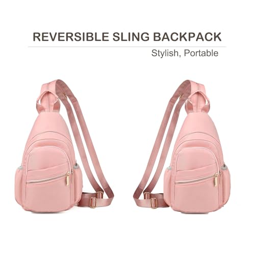 Mini Backpack for Women Sling Bag Small Casual Crossbody Bags Convertible - color: Pink