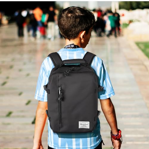 Kids Travel Backpack for Ages 3-6 | Lightweight Suitcase Style Carry-On | 10L Weekender with Tablet Sleeve & Chest Strap | Black - color: Black