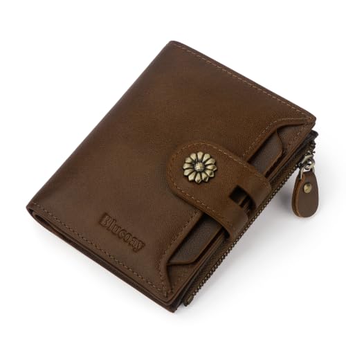 RFID Blocking Leather Womens Wallet, Brown Coffee - color: b9-browncoffee