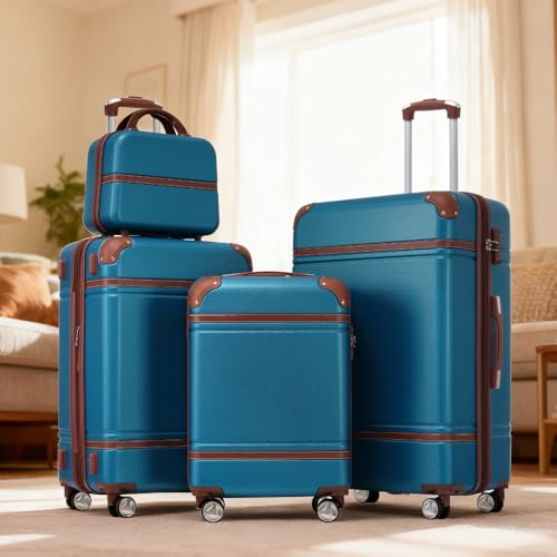 Carry on Luggage with Wheels 4 Piece Hardshell Suitcase Set Spinner,A4 - color: A4