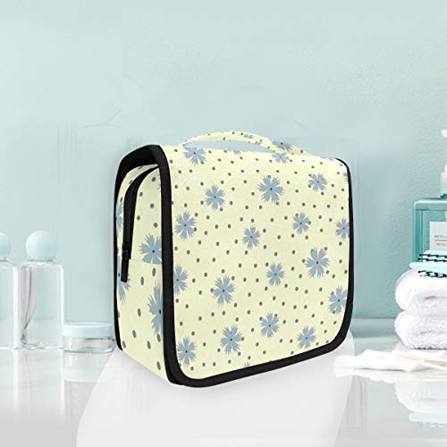 senya Hanging Travel Toiletry Bag Kit Makeup Case Cosmetics Organizer for Men Women - color: Flowers Round Dot