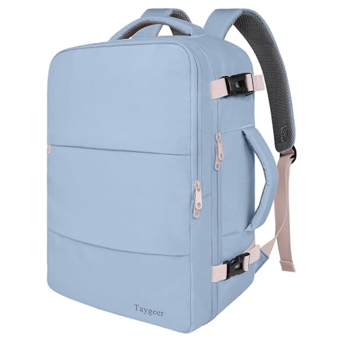 Taygeer Travel Backpack for Women, TSA Carry On Backpack with Shoe Pouch - color: Powderpurple, size: Large