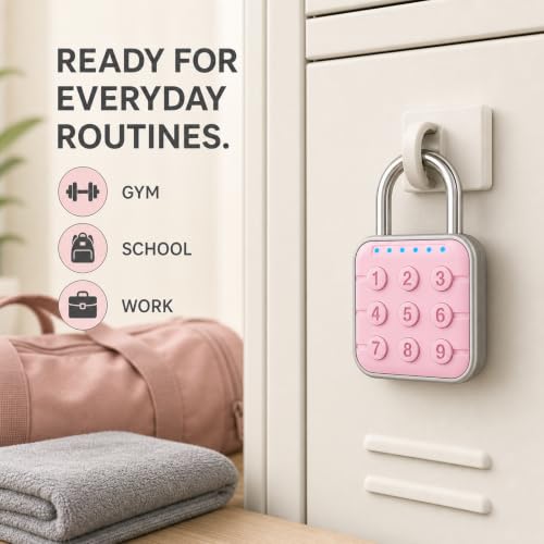 Locker Lock, 6-Digit Keypad Combination Lock for Gym Lockers - color: Pink, size: 1 Pack