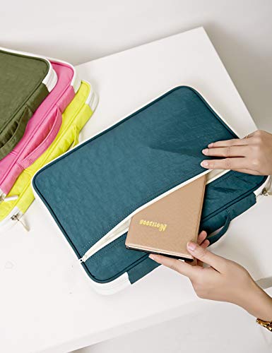 Document A4 Bag Case Waterproof Organizer Portfolio Office Travel Zipper Multi-Function Pouch - color: 01-lightblue