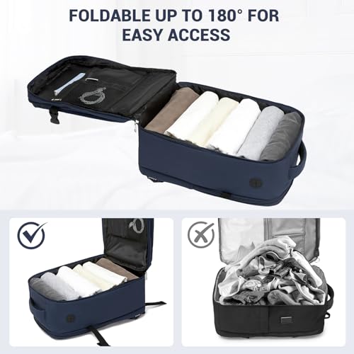 Kono 20L Airline Approved Casual Daypack bag, 15.6" Laptop Backpack, Navy - color: Navy